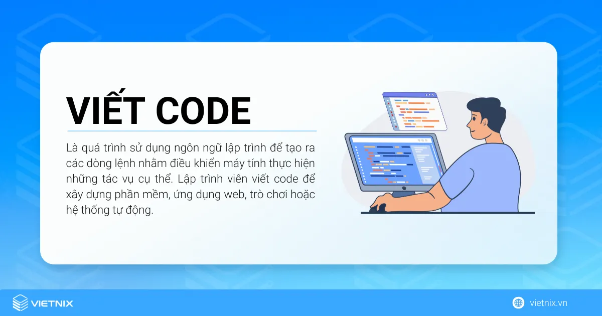 Viết code là gì? Tổng quan về code dành cho người mới 12 Viết code là quá trình sử dụng ngôn ngữ lập trình để tạo ra các dòng lệnh