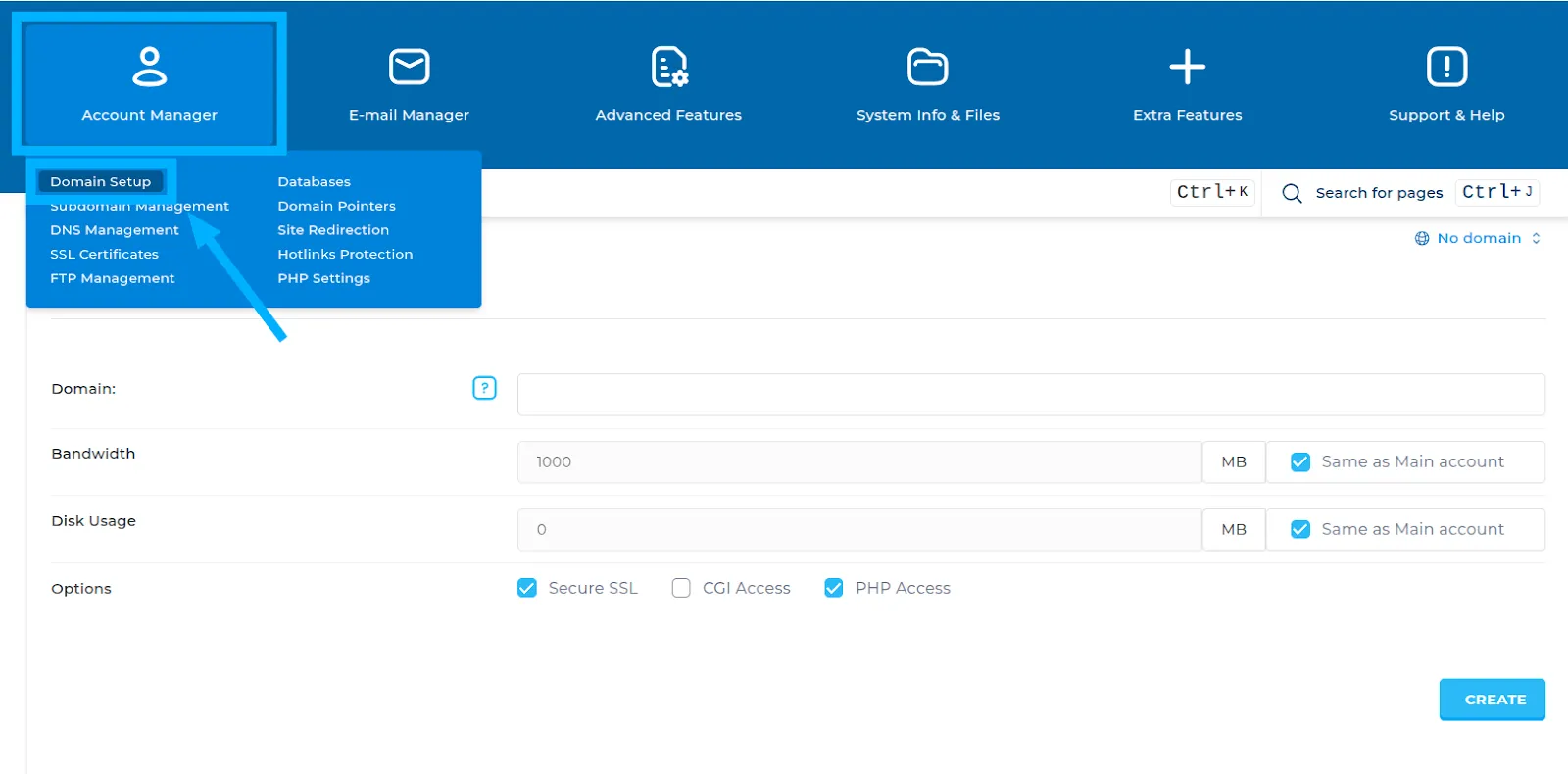 Hướng dẫn backup DirectAdmin với Command Line 32 Danh sách domain hiện tại của user vietnixda chưa có domain nào