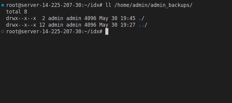 Hướng dẫn backup DirectAdmin với Command Line 23 Chưa thấy file backup được tạo, quá trình backup vẫn đang diễn ra