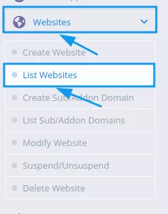 Hướng dẫn cài đặt SSL trên CyberPanel miễn phí 14 Chọn List Websites