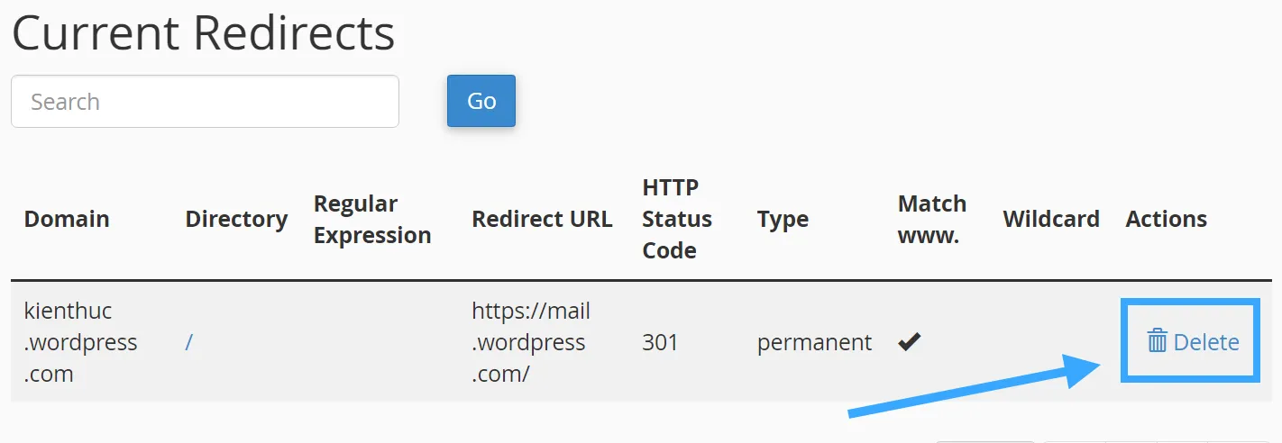3 cách redirect domain cũ sang domain mới không ảnh hưởng đến thứ hạng SEO 42 Xoá chuyển hướng