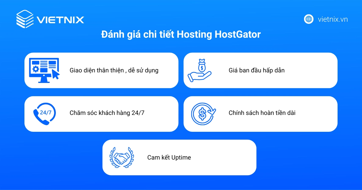 Đánh giá HostGator A-Z: Ưu nhược điểm & Có nên dùng ở Việt Nam không? 13 Hosting HostGator có những điểm mạnh nhất định