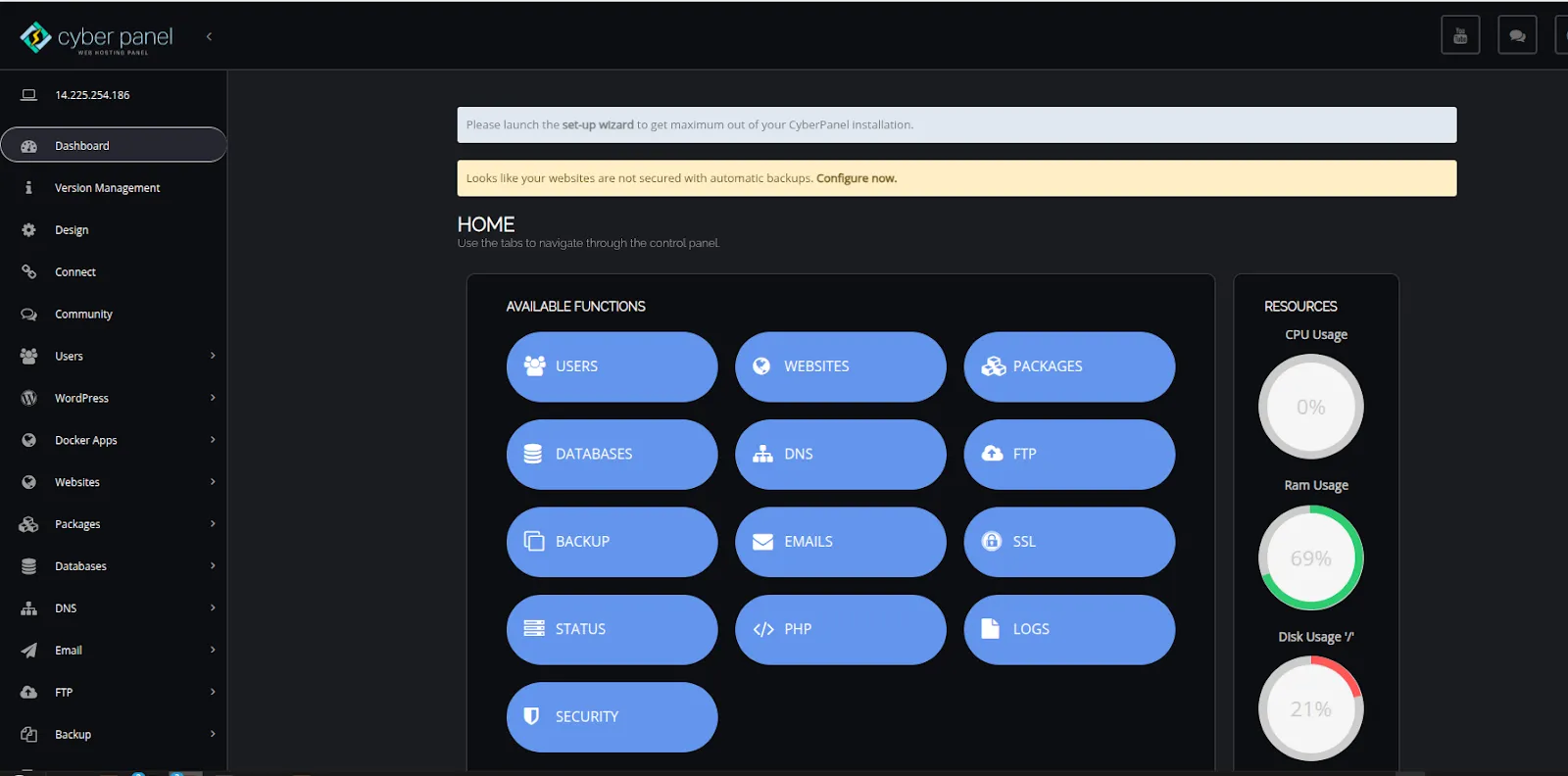 Hướng dẫn thay đổi theme trên CyberPanel nhanh chóng 18 Giao diện CyberPanel được cập nhật