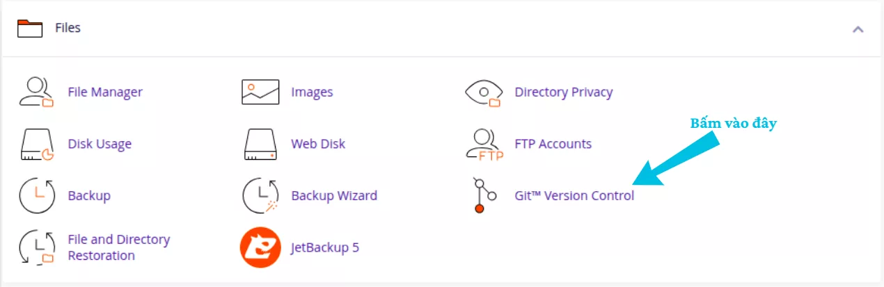 Hướng dẫn sử dụng Git Version Control trên cPanel 22 Chọn Git™ Version Control