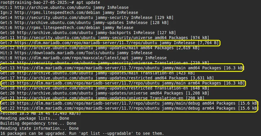 Hướng dẫn cách nâng cấp MariaDB 11. 7 trên CyberPanel chi tiết 17 Kiểm tra tính khả dụng của phiên bản MariaDB