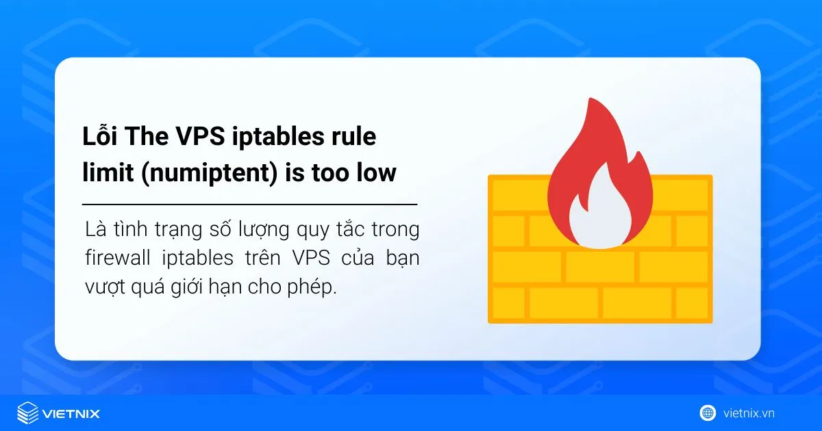 Khắc phục lỗi the VPS iptables rule limit (numiptent) is too low trong 3 bước 11 Lỗi The VPS iptables rule limit (numiptent) is too low