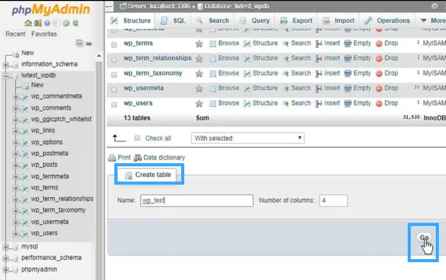 phpMyAdmin là gì? Tổng quan về phpMyAdmin cho người mới 51 Cách quản lý table - Nguồn: Internet