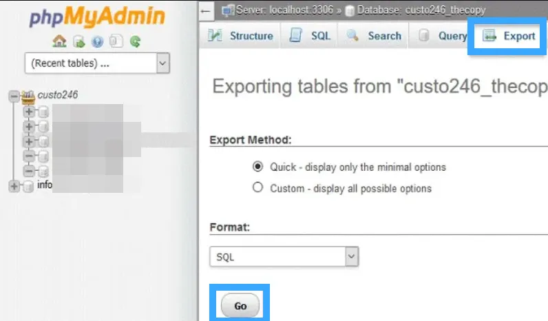 phpMyAdmin là gì? Tổng quan về phpMyAdmin cho người mới 52 Cách sao lưu cơ sở dữ liệu - Nguồn: Internet
