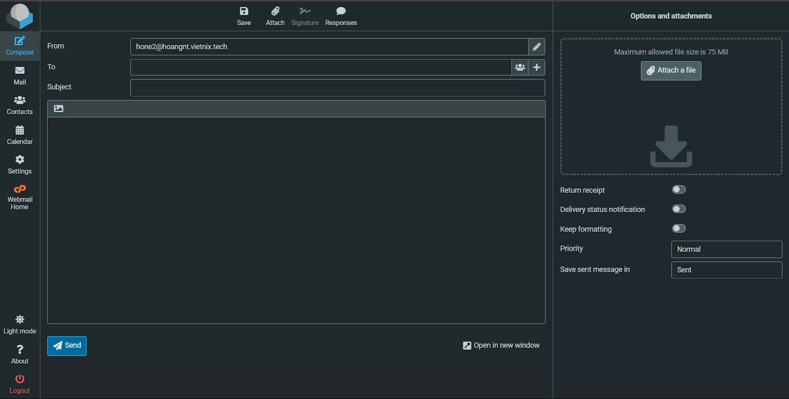 Roundcube webmail là gì? Hướng dẫn sử dụng webmail Roundcube 19 Soạn thư (Compose)