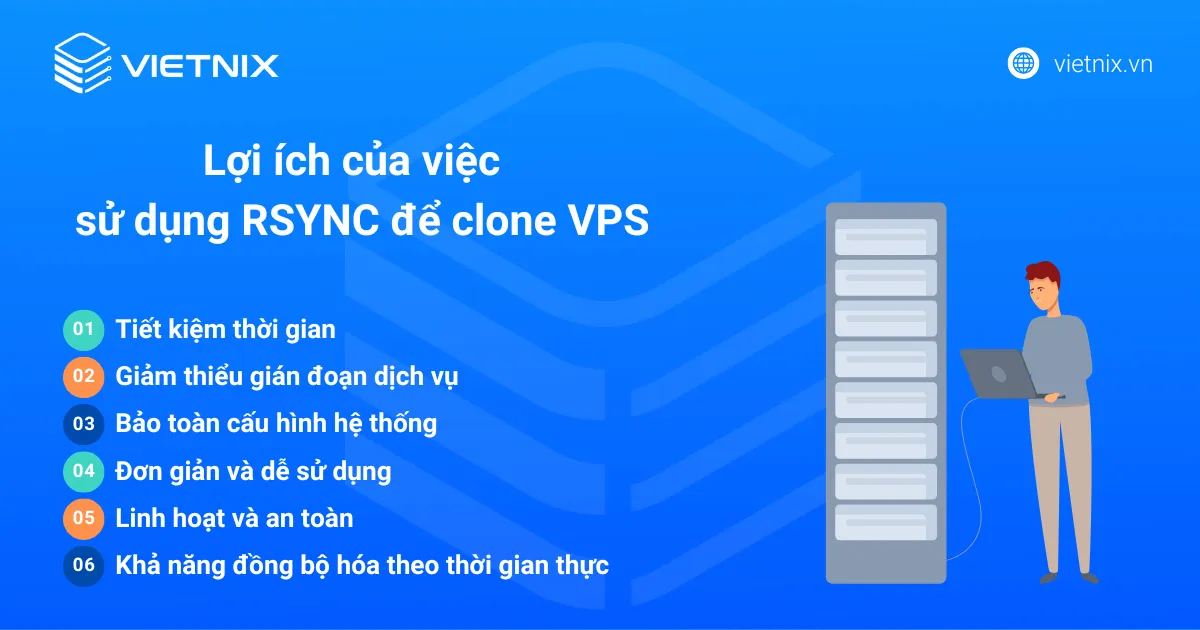 Hướng dẫn chi tiết sử dụng RSYNC Clone VPS 9 Lợi ích của việc sử dụng RSYNC để clone VPS