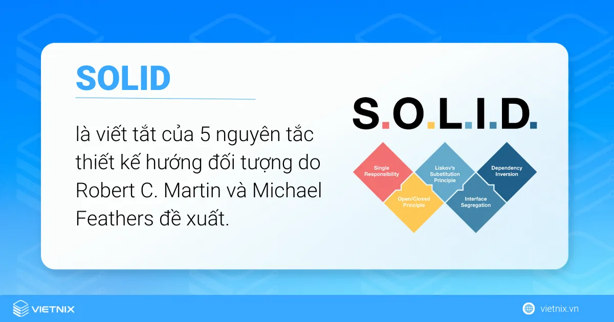 SOLID là gì? Tổng quan về nguyên lý SOLID 12 Solid là viết tắt của 5 nguyên tắc thiết kế hướng đối tượng