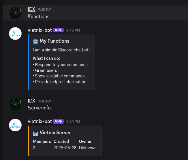 Tổng hợp nhà cung cấp, cho thuê Discord bot hosting miễn phí, an toàn, chất lượng 303 Test câu lệnh