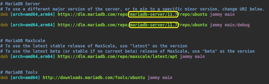 Hướng dẫn cách nâng cấp MariaDB 11. 7 trên CyberPanel chi tiết 16 Thay đổi phiên bản MariaDB