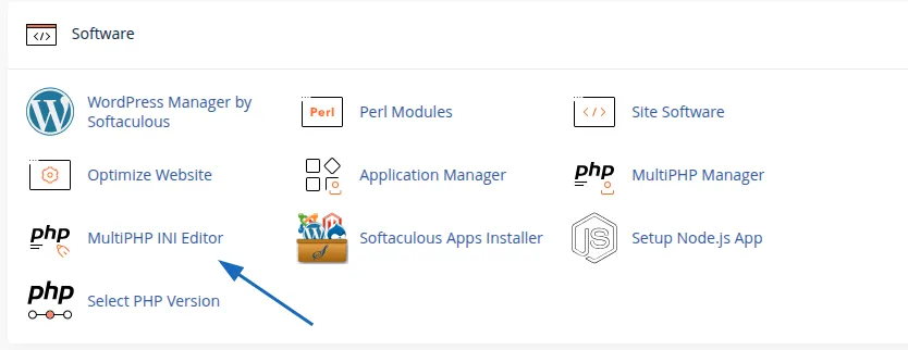 Hướng dẫn cách sử dụng MultiPHP INI Editor trên cPanel 20 Truy cập MultiPHP INI Editor