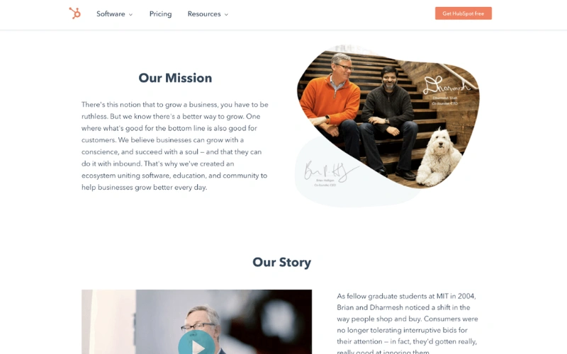 Cách viết trang giới thiệu cho website chuyên nghiệp và thu hút 36 Trang giới thiệu HubSpot chia sẻ tầm nhìn, tạo dựng uy tín mạnh mẽ