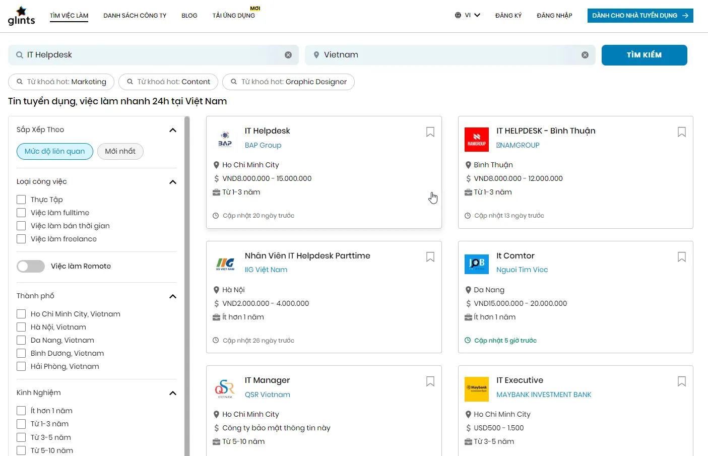 Mức lương tuyển dụng nhân viên IT Helpdesk