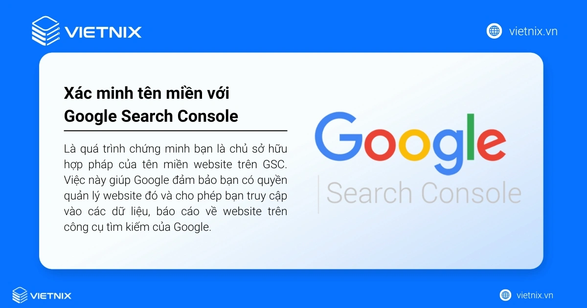 Xác minh tên miền với Google Search Console (Bản ghi TXT) 17 Xác minh tên miền là chứng minh quyền sở hữu website
