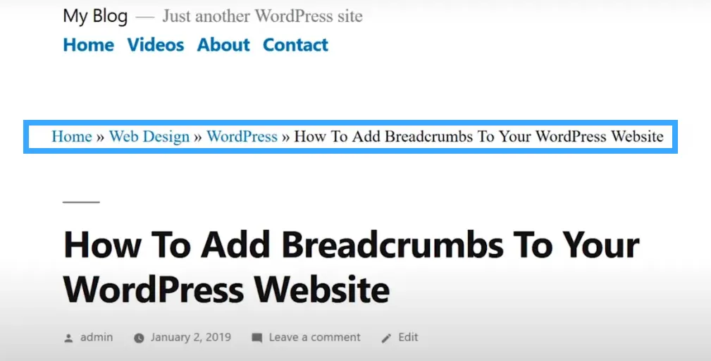 Breadcrumb là gì? 5 cách tạo Breadcrumb WordPress đơn giản, nhanh chóng 29 Giao diện sau khi thêm Breadcrumb
