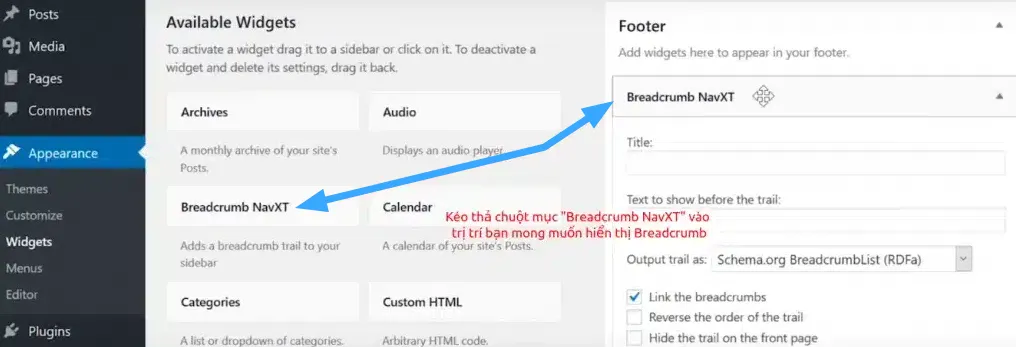 Breadcrumb là gì? 5 cách tạo Breadcrumb WordPress đơn giản, nhanh chóng 31 Thêm Breadcrumb vào website WordPress bằng plugin Breadcrumb NavXT