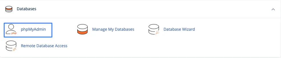 Truy cập phpMyAdmin