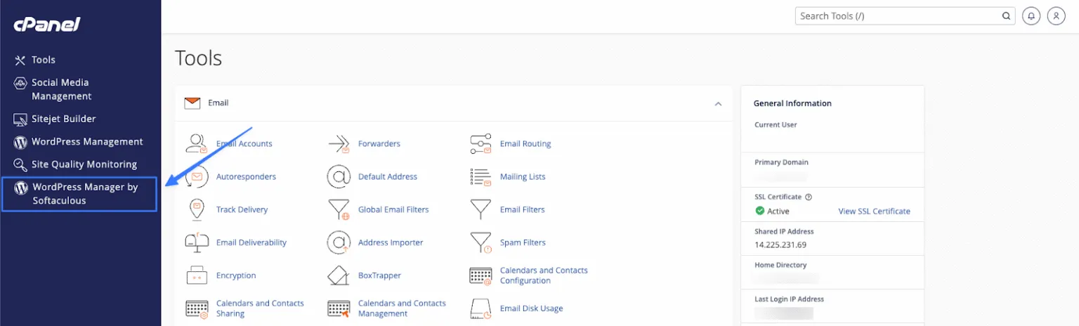 Truy cập Softaculous Apps Installer