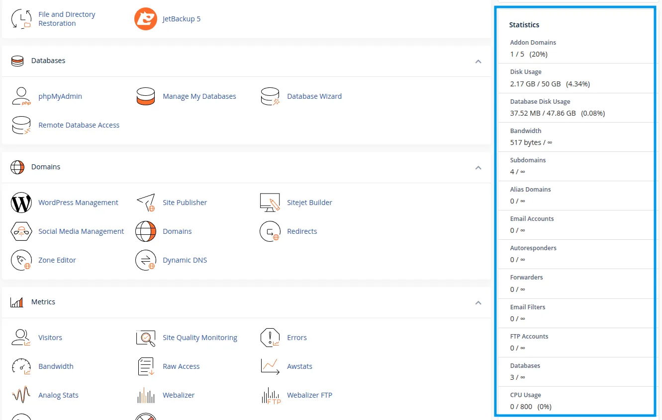 Hướng dẫn cách kiểm tra dung lượng hosting nhanh chóng, hiệu quả 41 Xem tổng quan dung lượng