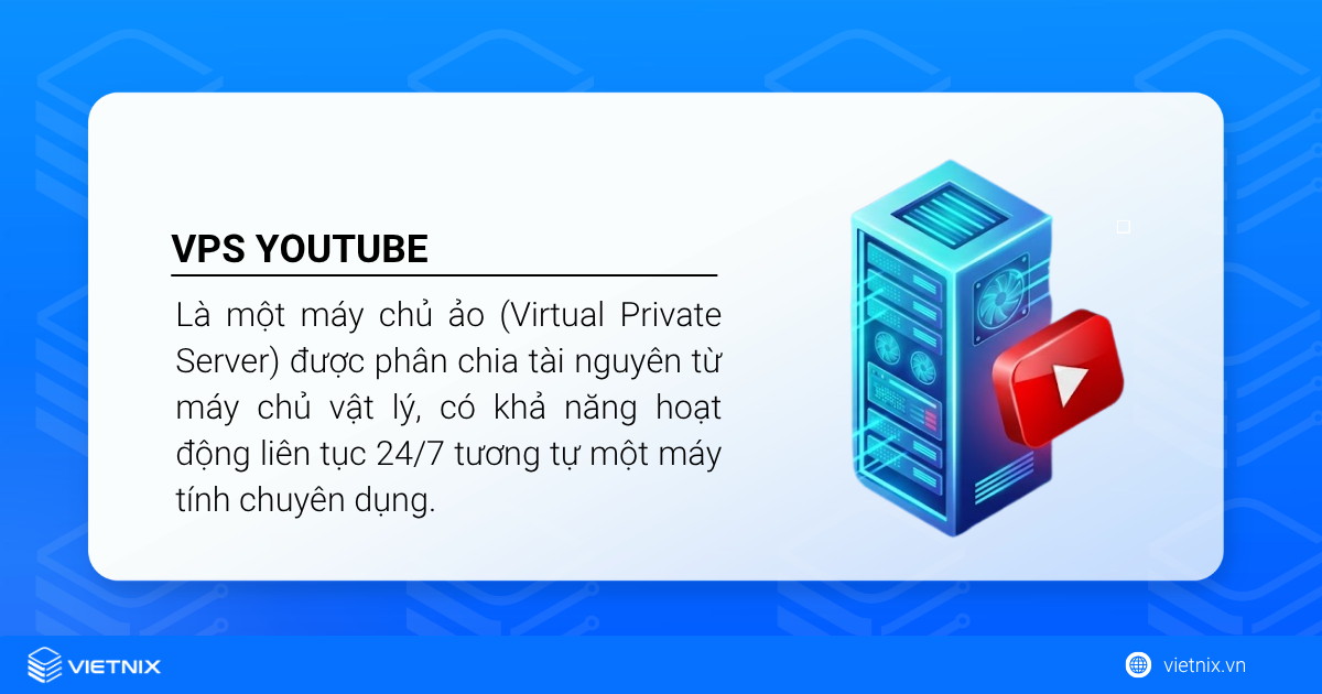 VPS Youtube là máy chủ ảo chuyên dụng cho các tác vụ liên quan đến Youtube