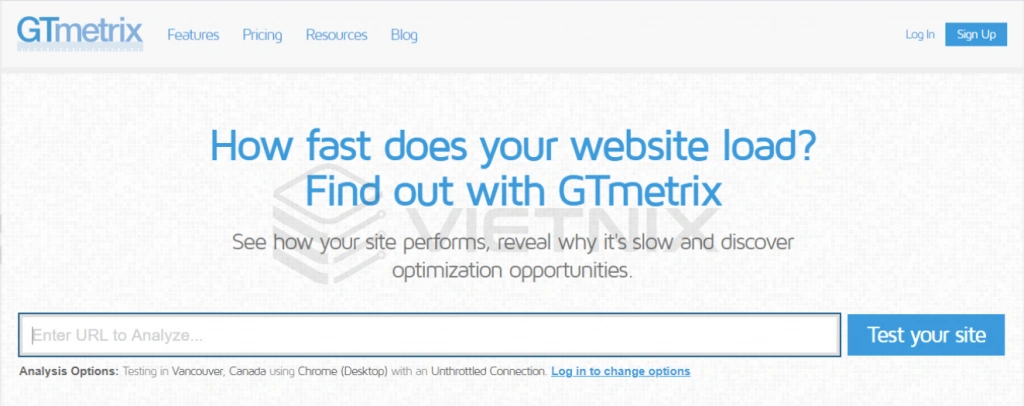 12 công cụ kiểm tra tốc độ hosting miễn phí, chính xác 32 Công cụ kiểm tra tốc độ hosting website - GTmetrix