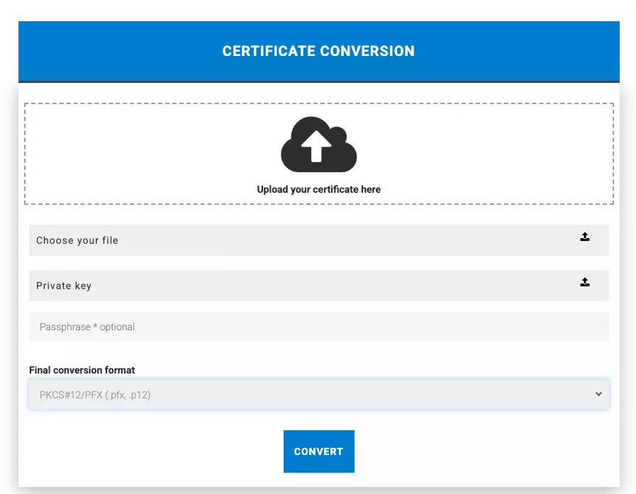 Công cụ tạo file pfx 