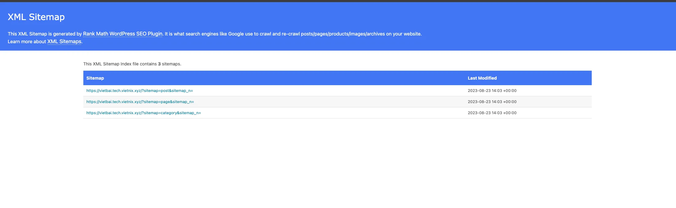 Sửa lỗi “XML declaration allowed only at the start of the document” trên Sitemap Wordpress 26 Kiểm tra lại kết quả