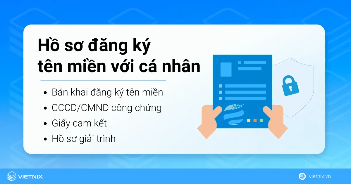 Hồ sơ đăng ký tên miền với cá nhân