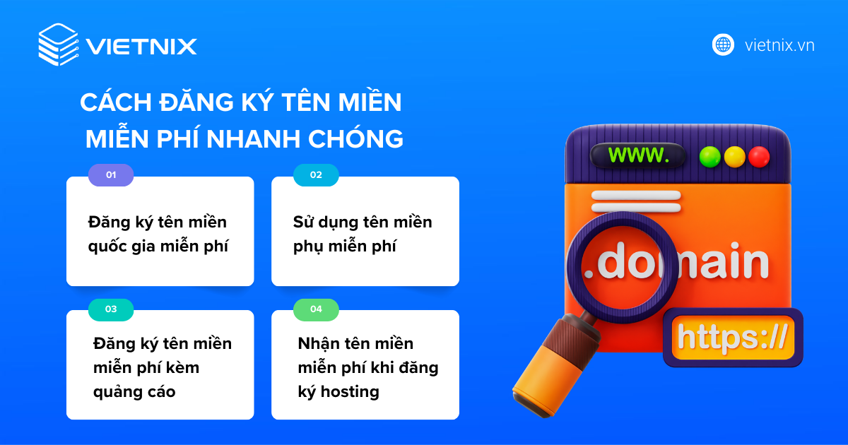 4 Cách đăng ký tên miền miễn phí nhanh chóng 
