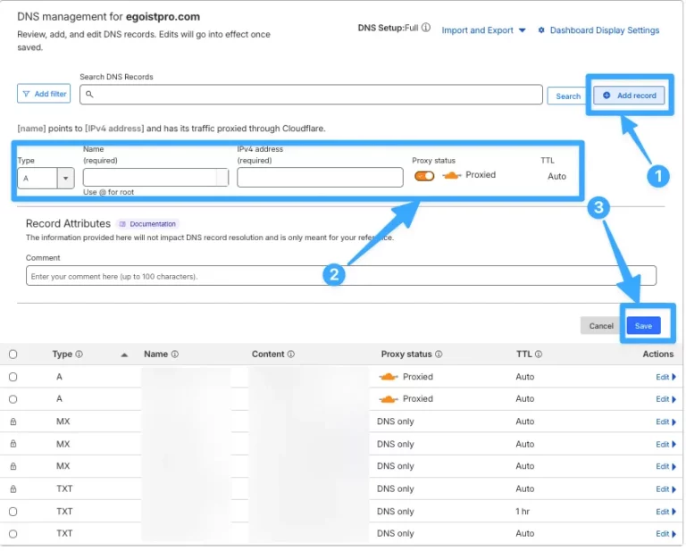 Điền thông tin bản ghi