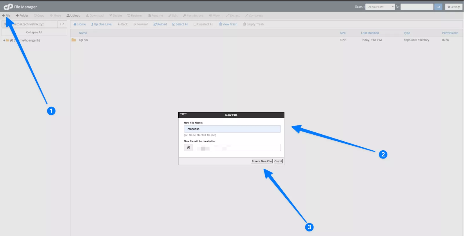 Hướng dẫn chặn IP bằng file .htaccess 18 Tìm file .htaccess