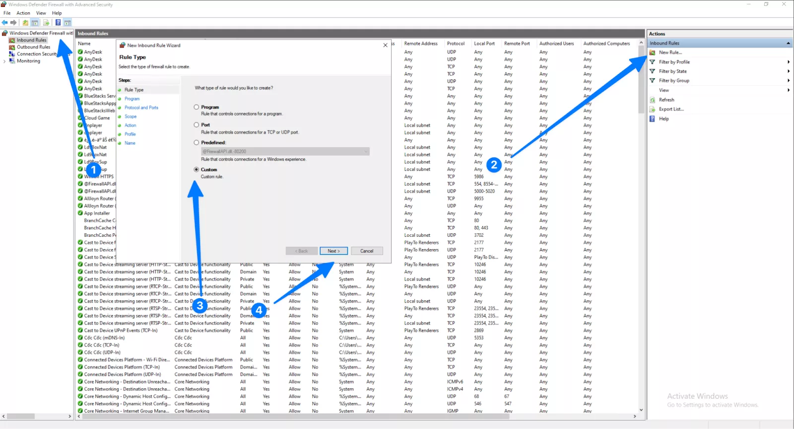 Tạo quy tắc chặn IP mới (Inbound Rule)