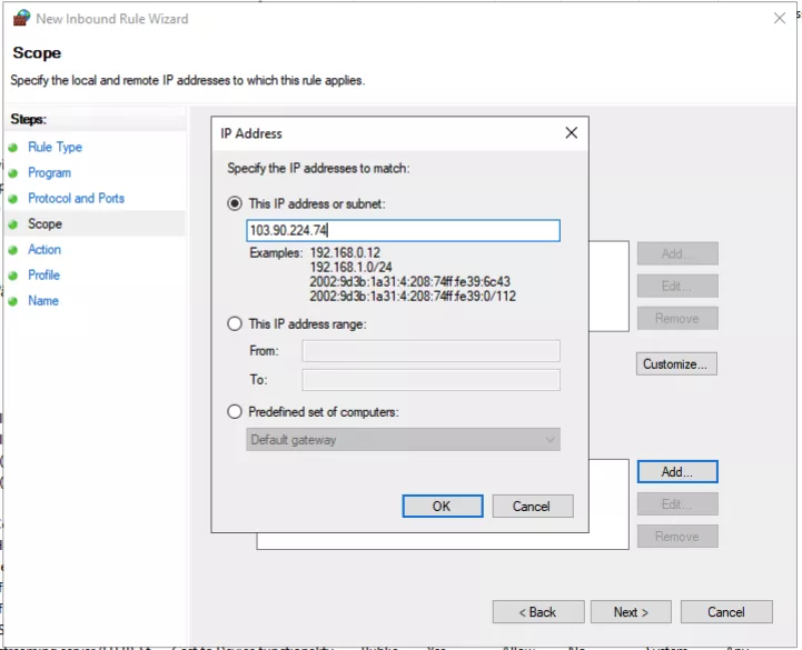Cấu hình phạm vi áp dụng