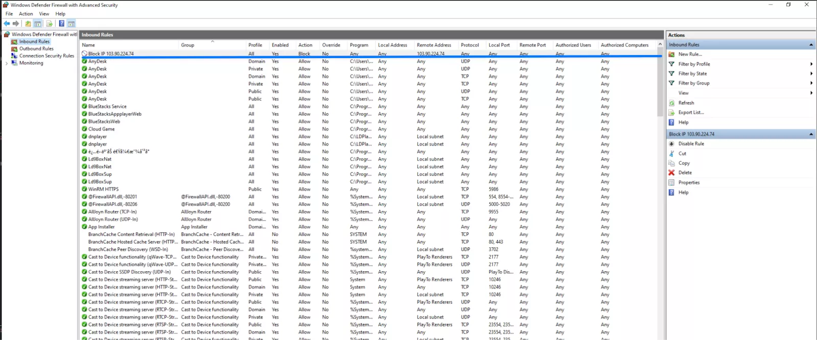 Đặt tên và hoàn tất quy tắc