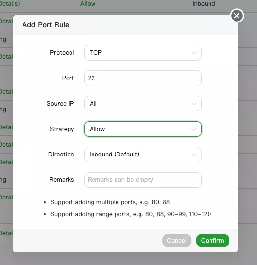 Hướng dẫn chặn IP trên aaPanel bằng tính năng Firewall 18 Thêm Port Rule