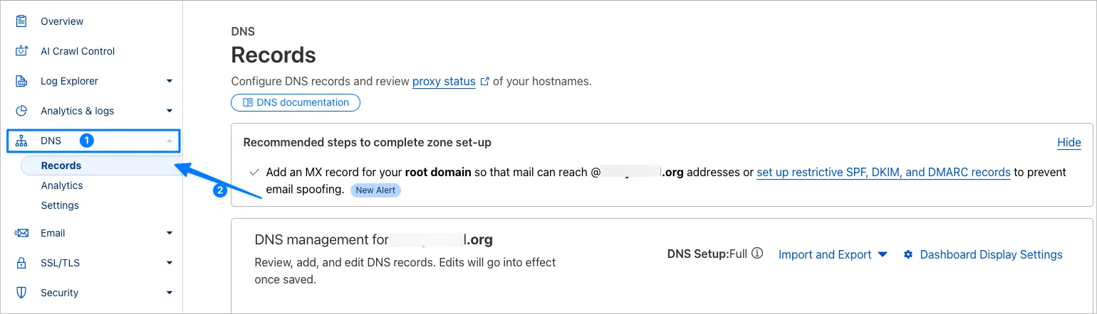 Hướng dẫn cách bật, tắt Proxy Cloudflare nhanh chóng 17 Truy cập mục quản lý DNS