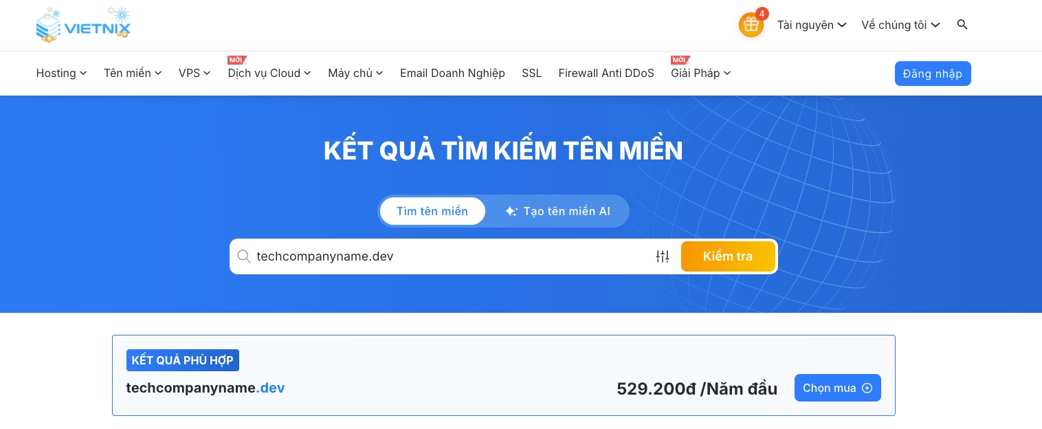 Tên miền .dev là gì? Giải mã sức hút của tên miền .dev với các lập trình viên 19 Kiểm tra tính khả dụng của tên miền dev