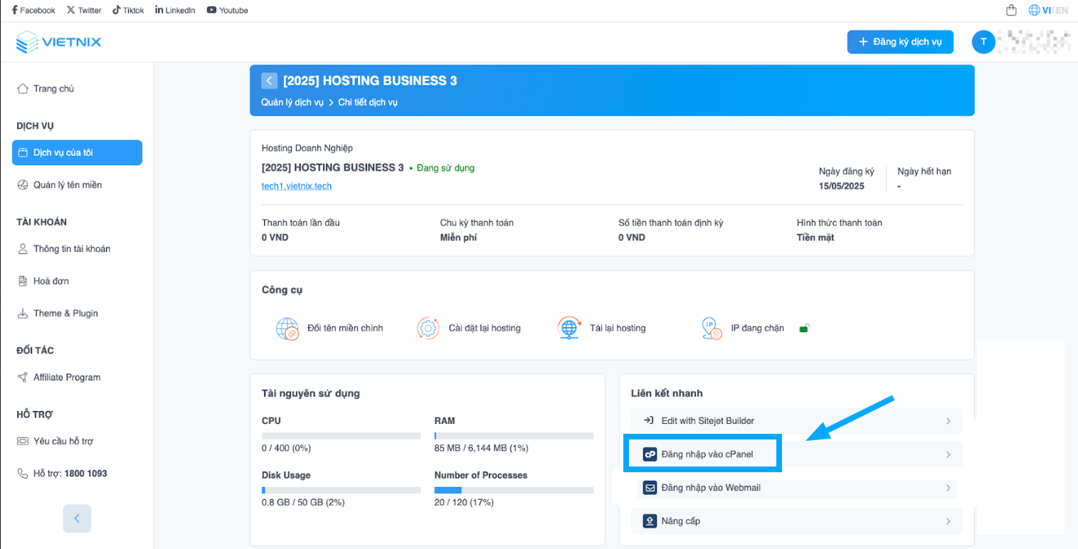 Hướng dẫn tạo Subdomain trên cPanel chi tiết, nhanh chóng 24 Đăng nhập cPanel