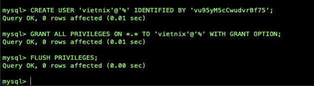 Cấp quyền cho user