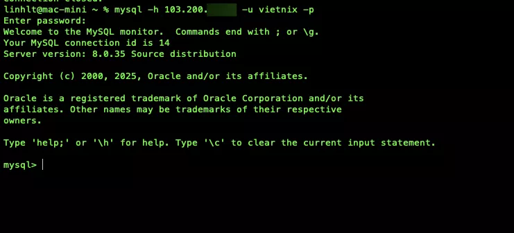 Kiểm tra kết nối sử dụng Terminal
