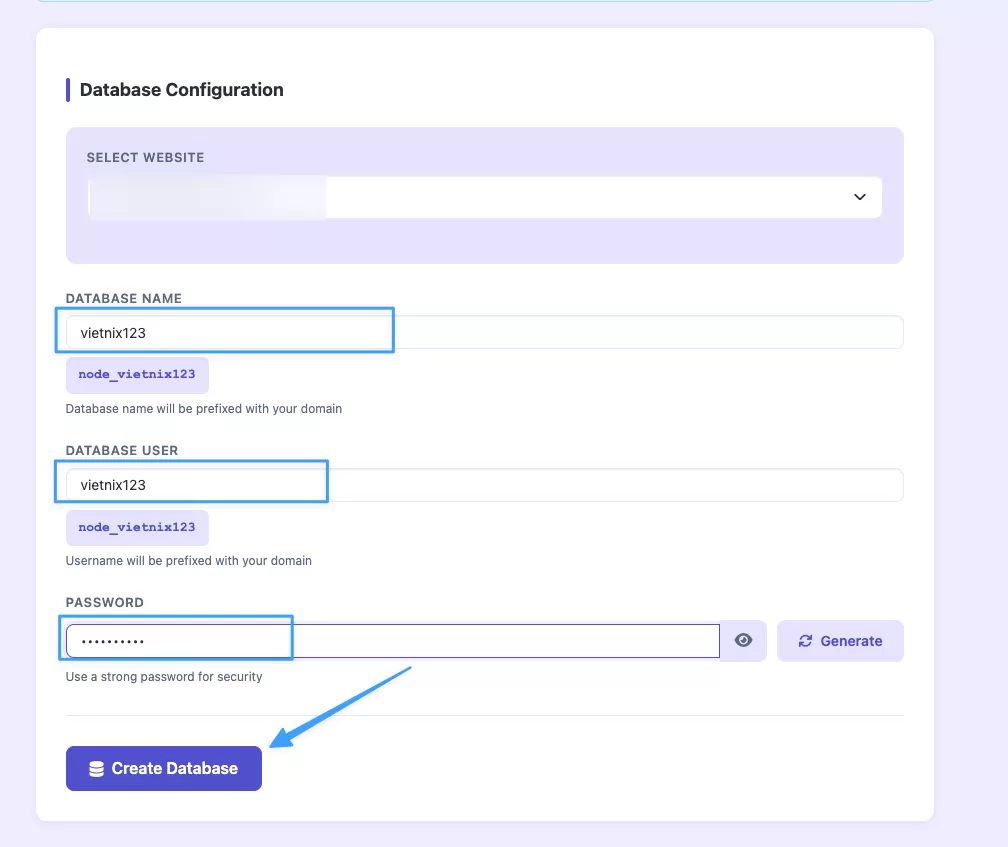 Thử tạo lại database mới 