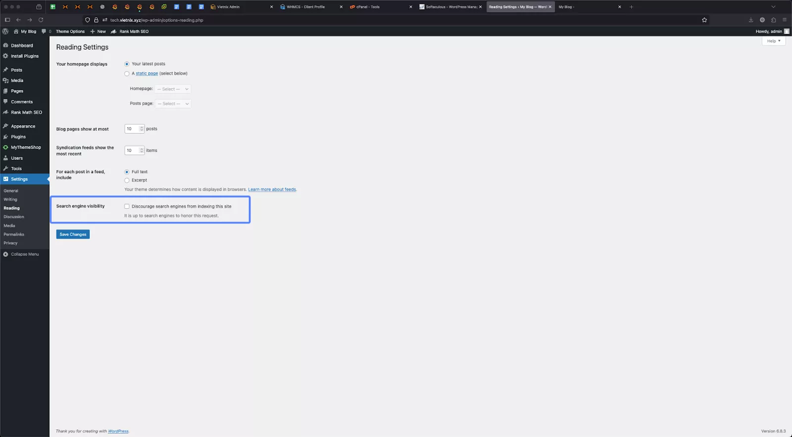 Tìm hiểu khái niệm và cách sử dụng Noindex Tag trong SEO 30 Cài đặt chung của WordPress
