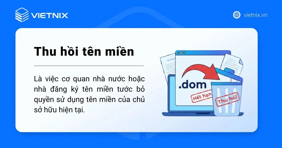 Thu hồi tên miền là gì? Quy định các trường hợp bị thu hồi tên miền 15 Thu hồi tên miền là gì