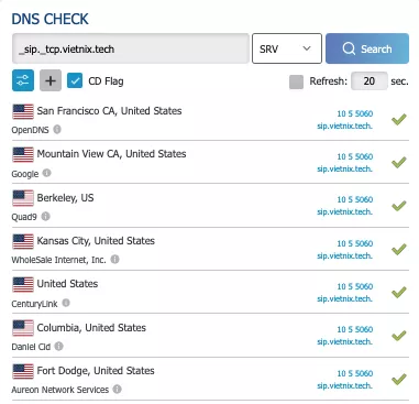 SRV Record là gì? Cấu trúc, lợi ích và cách cấu hình chi tiết 34 Website kiểm tra bản ghi SRV