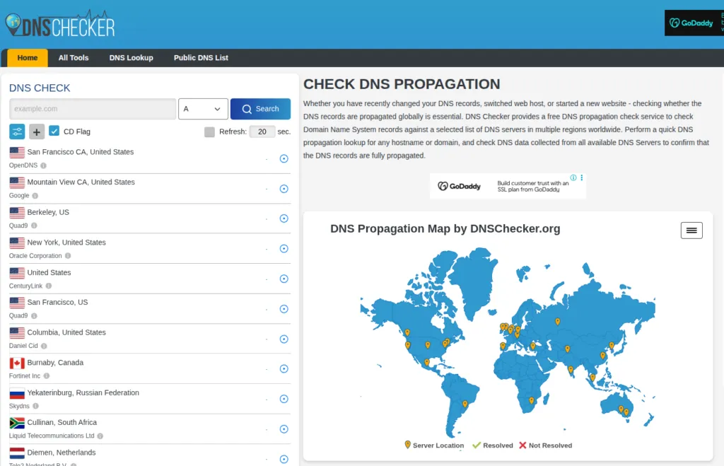 Hướng dẫn chi tiết khắc phục lỗi DNS Resolution trên Google Search Console 12 Công cụ kiểm tra DNS dnschecker.org