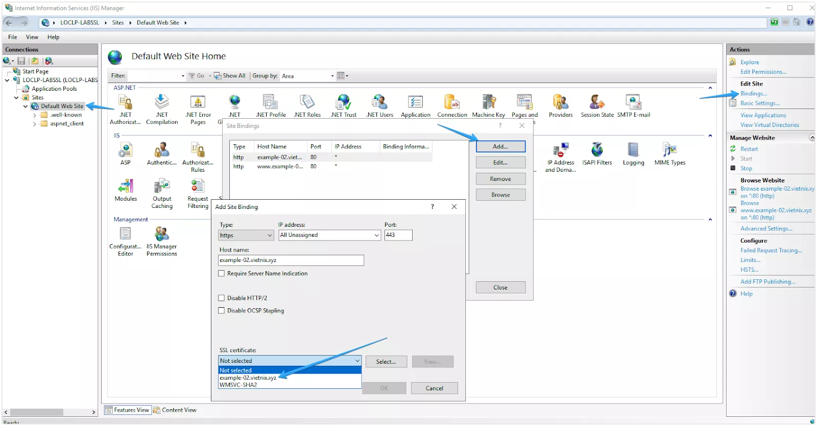 Gán chứng chỉ cho Website