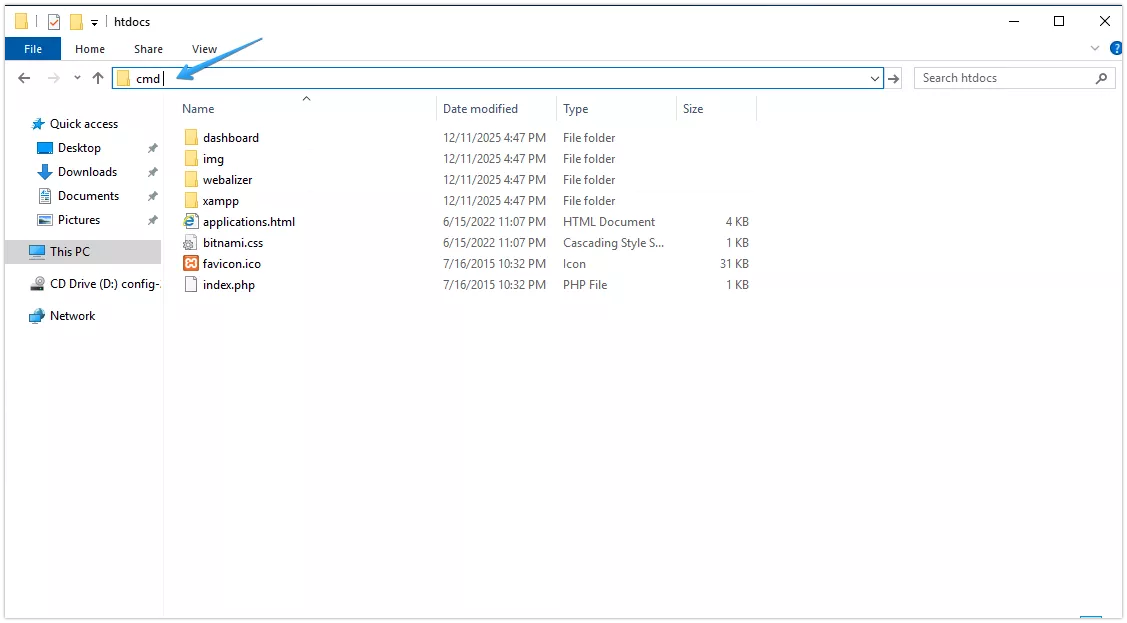 Mở Command Prompt (CMD)